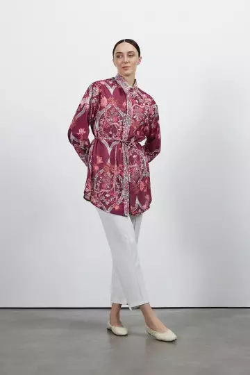 Desenli Keten Gömlek - 6