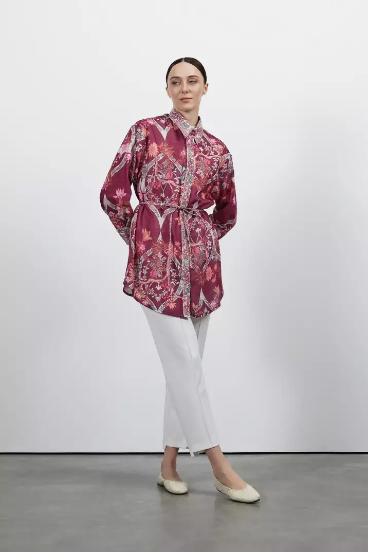 Desenli Keten Gömlek - 6