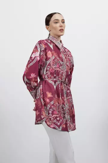 Desenli Keten Gömlek - 7