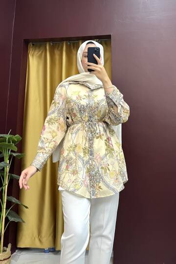 Desenli Keten Gömlek - 9