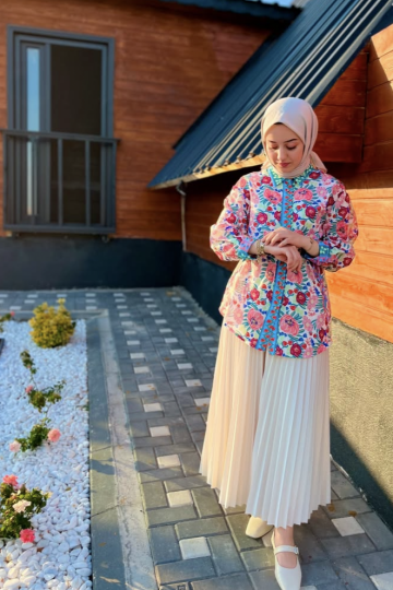 Desenli Keten Gömlek