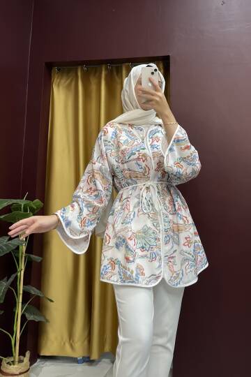 Desenli Kimono - 6