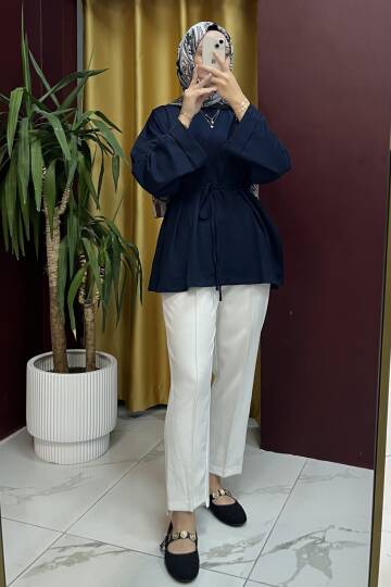 Dikiş Detaylı Yırtmaçlı Sweatshirt - 4