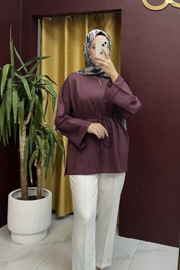 Dikiş Detaylı Yırtmaçlı Sweatshirt - 2