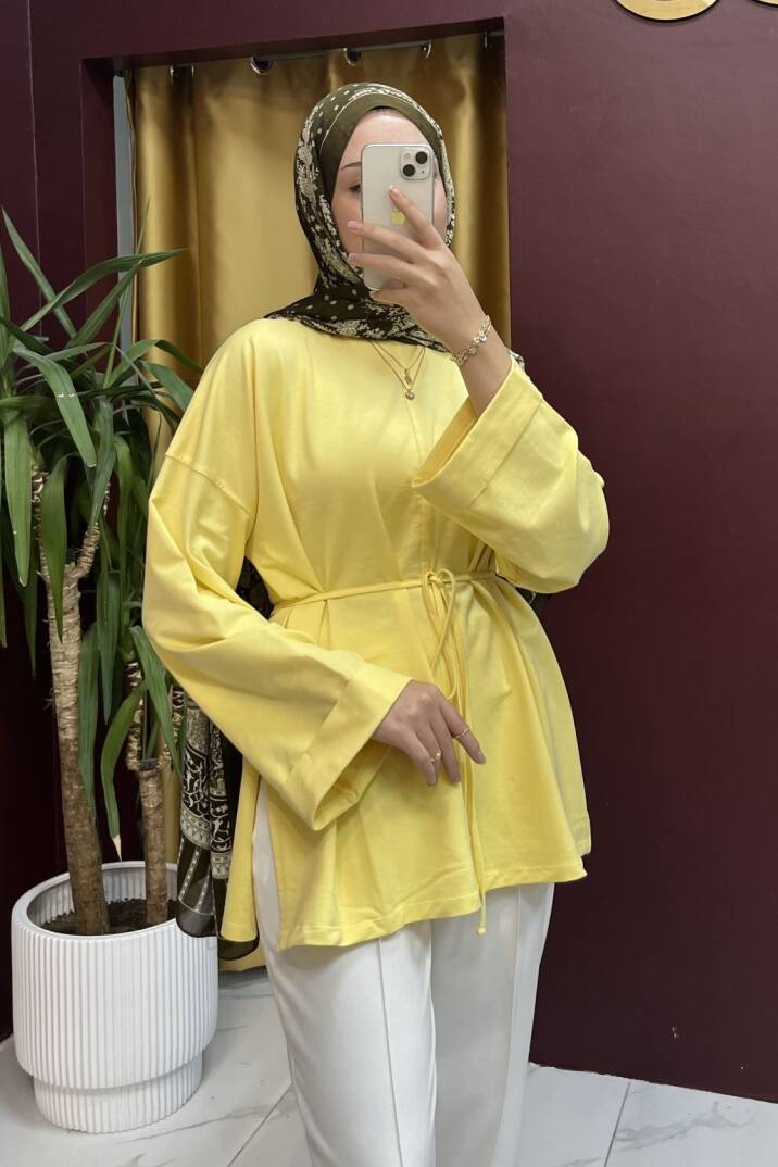 Dikiş Detaylı Yırtmaçlı Sweatshirt - 11