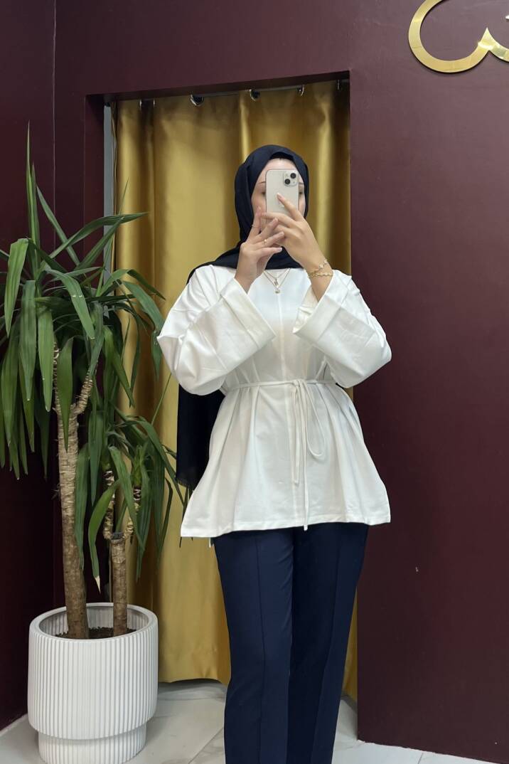 Dikiş Detaylı Yırtmaçlı Sweatshirt - 14