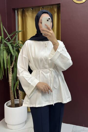 Dikiş Detaylı Yırtmaçlı Sweatshirt - 15