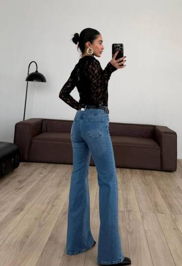 İspanyol Paça Kot Pantolon  - 2