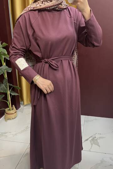 Kolu Etiket Detaylı Elbise - 18