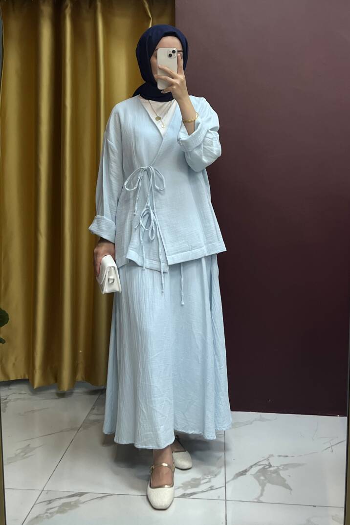 Önü Bağlamalı Müslin Takım - 4
