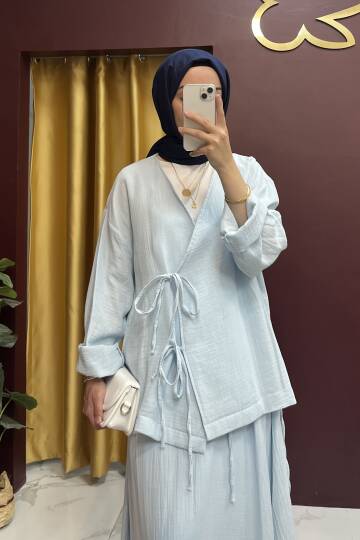 Önü Bağlamalı Müslin Takım - 5