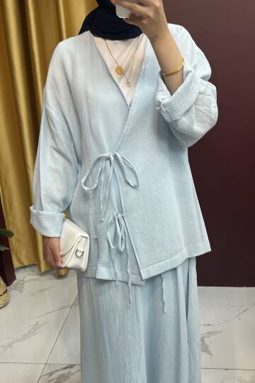 Önü Bağlamalı Müslin Takım - 6