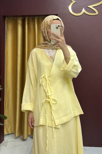 Önü Bağlamalı Müslin Takım - 3