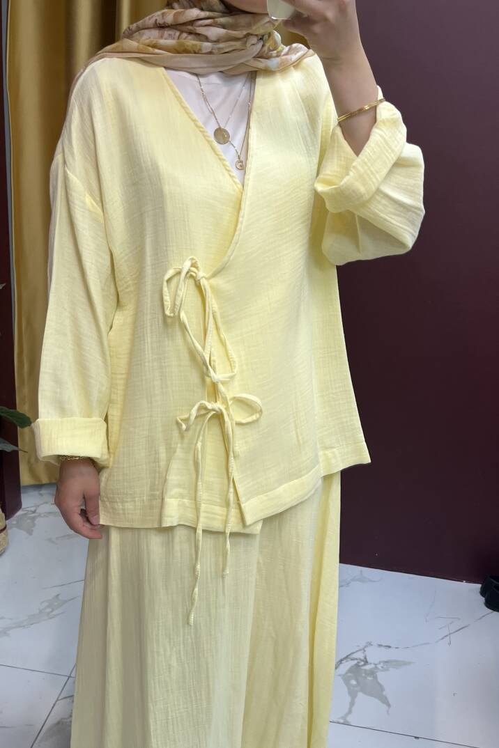 Önü Bağlamalı Müslin Takım - 2