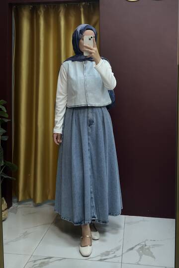 Plikaşe Denim ETek Açık Mavi