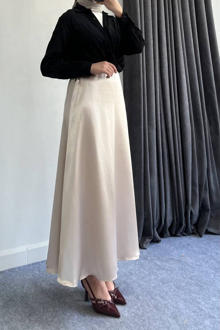 Saten Kloş Etek  - 3