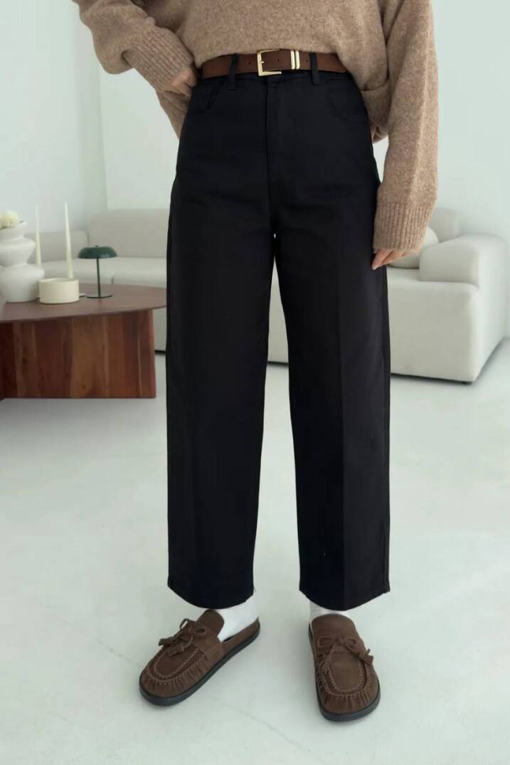 Skater Kemerli Kot Pantolon - 1