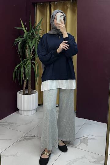 Triko Taşlı Pantolon