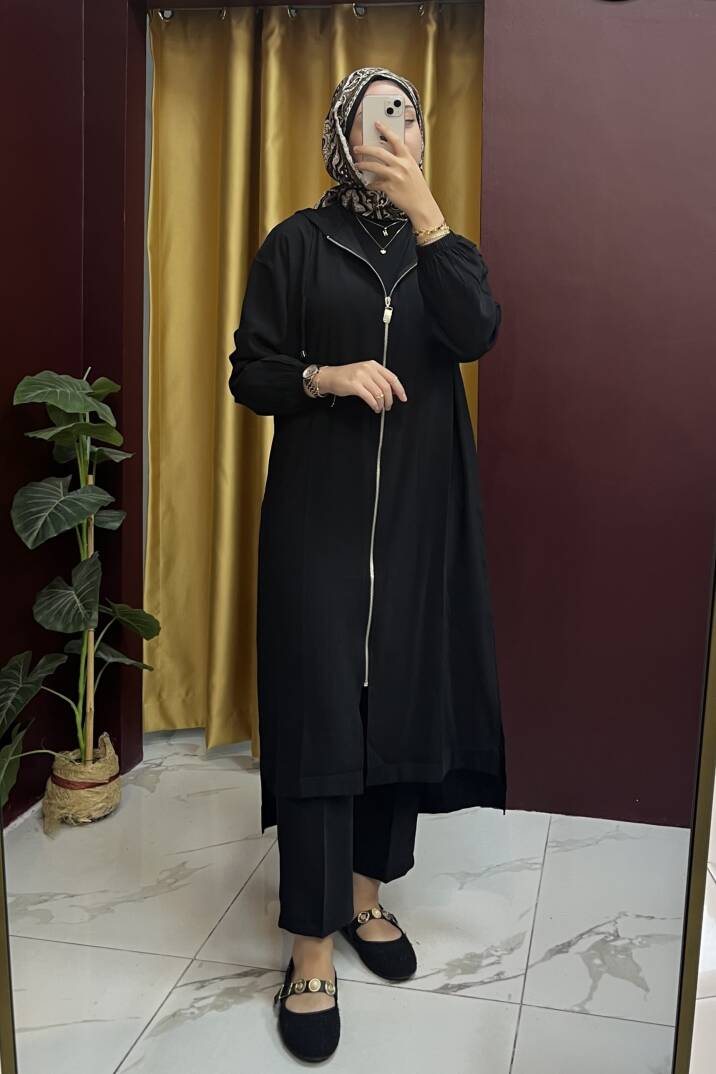 Yırtmaçlı Fermuarlı Kap - 4